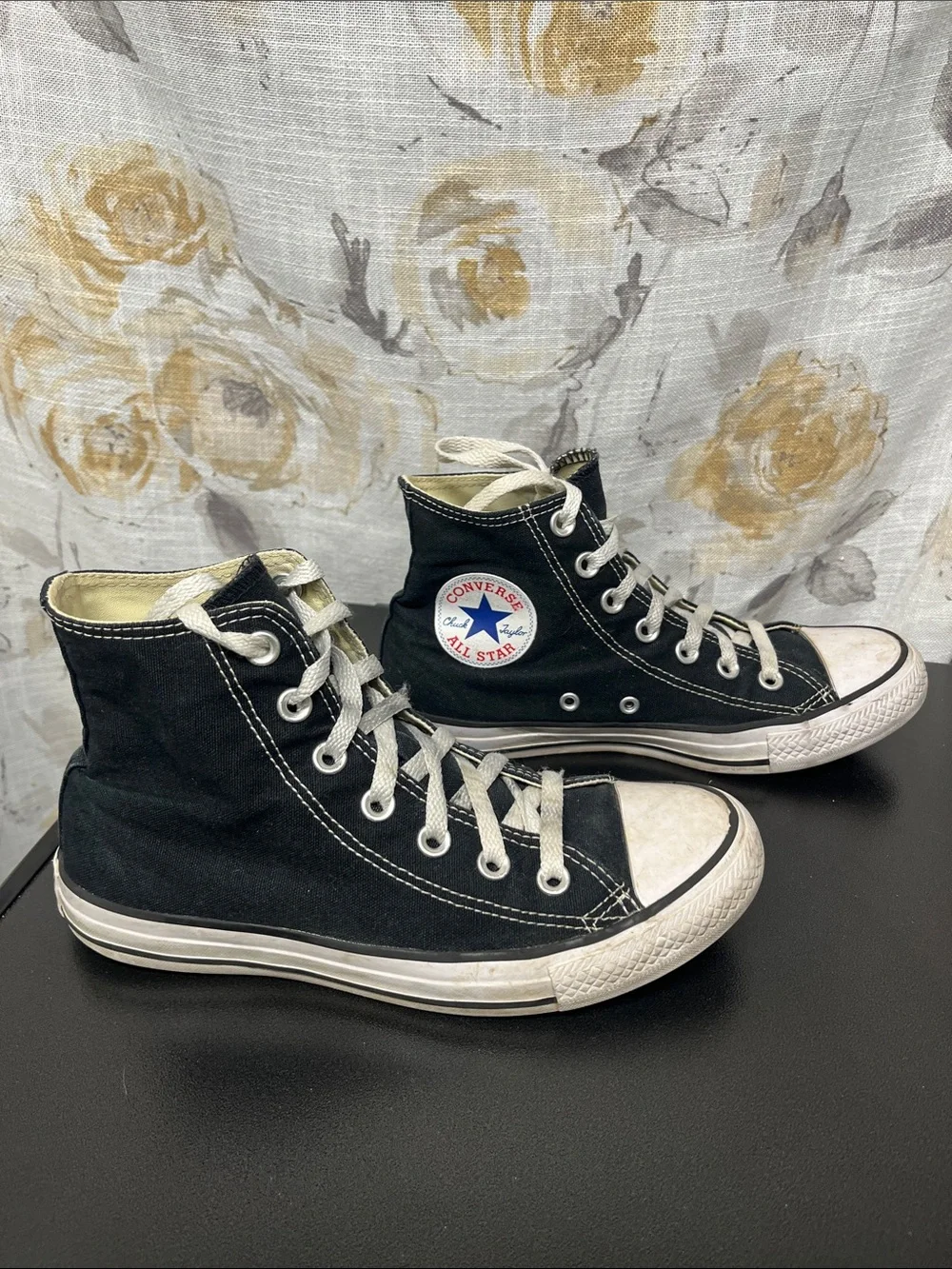 Converse Black and White High Top Sneakers - Picture 4 of 7